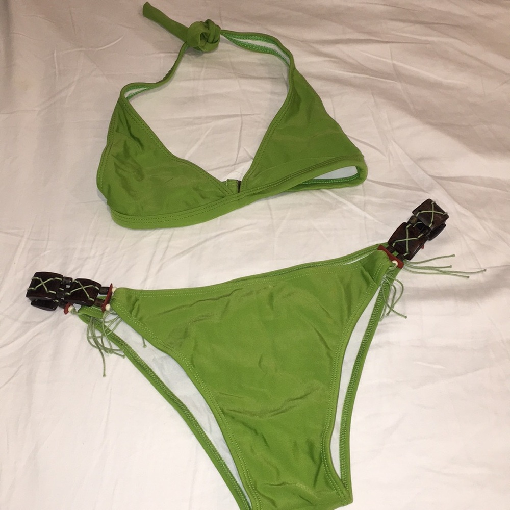 Super cute apple green cheeky bikini